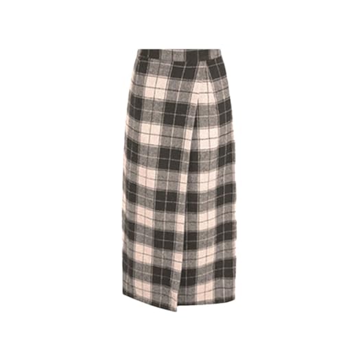 Women's Spring/Winter Korean-Style High-Waisted Loose Wool Midi A-Line Skirt