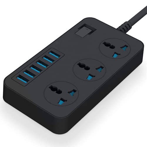 Multiprise parasurtenseur 3 prises et 6 ports USB bloc de charge 3000W pour maison et bureau