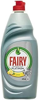 Fairy Platinum Washing Up Liquid for Dishes, Lemon, 625 ml