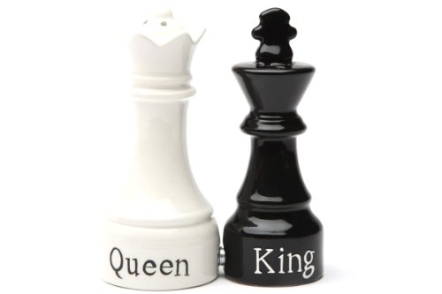 salt and pepper chess - Queen and King Chess Magnetic Ceramic Salt and Pepper Shakers