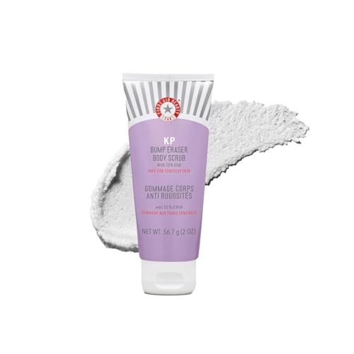 First Aid Beauty - KP Bump Eraser Body Scrub with 10% AHA, Keratosis Pilaris Skin Exfoliater with Glycolic and Lactic acids, Helps Reduce Chicken Skin Bumps, Safe for Sensitive Skin, 4 oz