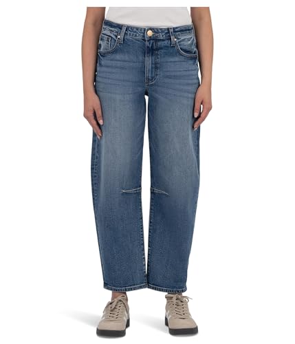 KUT from the Kloth Women's Ashley High Rise Slouchy Barrel Straight Leg