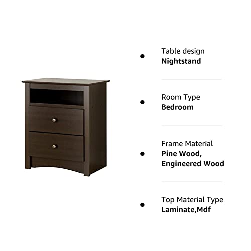 Sonoma Nightstand With Open Shelf, Espresso #TOP7