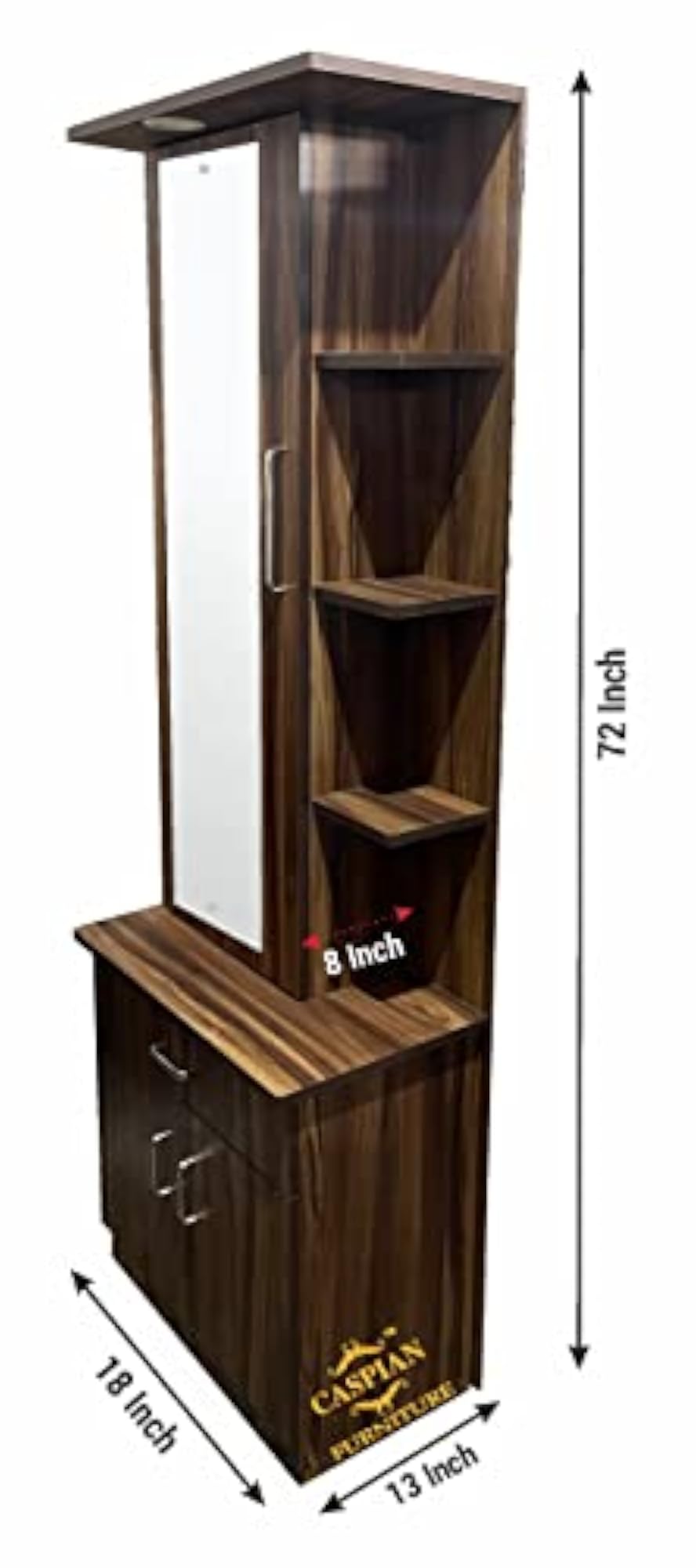 Engineered Wood Dressing Table with Mirror and Storage