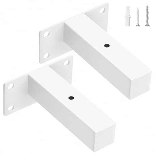scicent Lot de 2 Équerre Étagère Murale Métal Renforcée, Support Etagere Invisible, 50KG Charge, Support Étagère Murale, Conception Creuse, Équerre...