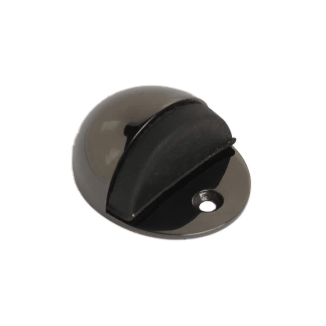 Onyx Hooded Door Stop Black Nickel, Door Stopper, Rubber Bumper to Protect Door, Walls, and Skirting for Internal Use