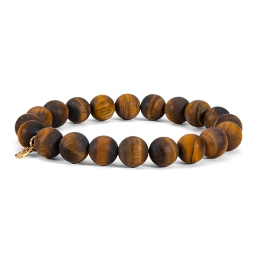 Tiger Eye Matte 10mm Gemstone Men's Bracelet