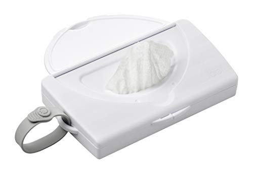 Ubbi On-the-Go Baby Wipes Dispenser, Portable Wipes Contianer for Travel, Diaper Bag Accessory Must Have for Newborns, Reusable Wipes Holder, White - Image 2