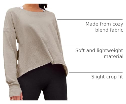 Image of Panadila Womens Open Back Workout Tops Long Sleeve Shirts