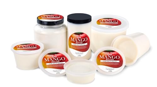 5 lbs Raw Mango Butter Unrefined 100% Natural Premium Quality Pure Great for Skin, Body, Hair Care. DYI Body Butter, Lotions, Creams Reduces Fine Lines, Wrinkles, used for eczema psoriasis