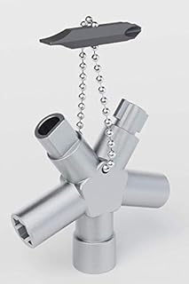 ABSINA Universalschlüssel mit 6 Profile - Dreikantschlüssel Vierkantschlüssel Schaltschrankschlüssel Vierkant Dreikant Bauschlüssel - Universal Schlüssel für gängige Schränke & Absperrsysteme