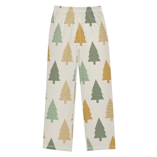 Boys' Pants Cute Christmas Tree Colorful Long Bottoms Jogger Pants Elastic Waist Trousers with Pockets S-XL