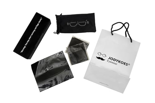 Image of Jodykoes Open media 8 in modal Smart Glasses with Built-in Speakers, Voice Assistant & Prescription Lenses | Square Bluetooth Audio Eyewear (Blue)