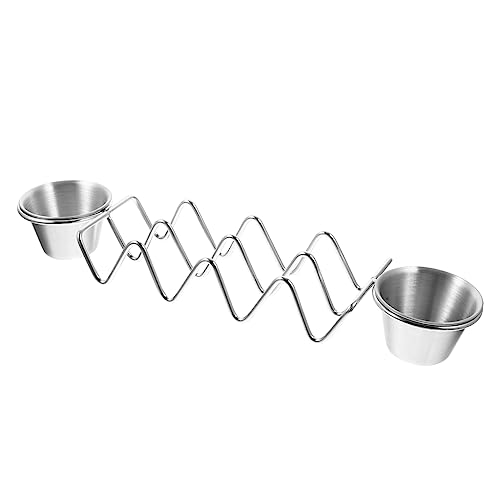 UTHCLO Stainless Taco Holder with Sauce Cup Taco Storage Rack Cookie Sheet Tortilla Serving Holder