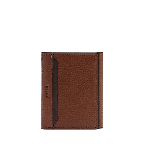 Image of Fossil Men's Wallet, Huntington Leather Trifold Wallet for Men, Medium Brown