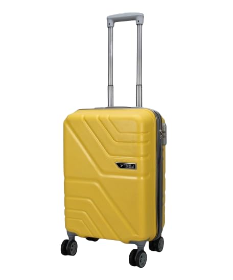 Kandel-London-Hard-Sided-PP-8-Wheel-Spinners-with-No-Lock-and-Steel-Trolley-Yellow-S