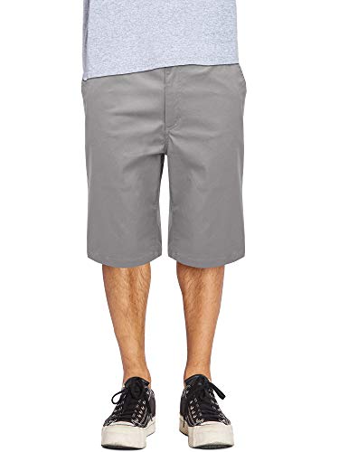 Fitscloth Menâ€™s Work Shorts Pants - Casual Stretch Cotton Twill Chino Relaxed Fit Multi Pocket Regular Big Sizes CTCS05 L.Grey 46