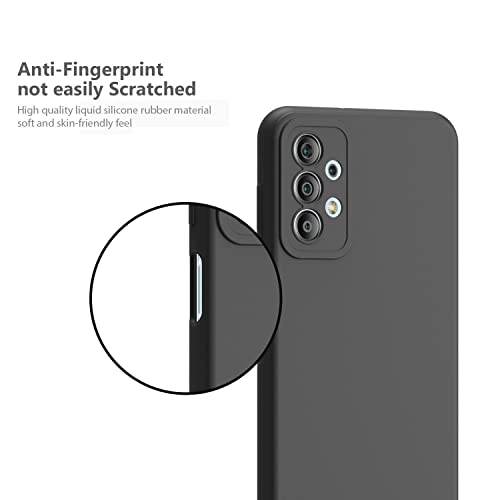 Image of WOW IMAGINE for Samsung Galaxy A33 5G Ultra Slim Soft Rubberised Back Cover Inner Velvet Fabric Lining Matte Silicone Flexible Camera Protection Back Case - Black