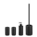 Produktbild kela Badset Matsi, 4-teilig, Keramik, schwarz, 2X Becher, 1x Seifenspender 300 ml, 1x WC-Garnitur, 390235