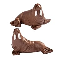 HONMEET Miniature Resin Walrus Figurines Ocean Animal Decor for Aquarium and Beach Scene Diy, Realistic Small Marine Resin Figures 2pcs Set for Creative Micro Landscape