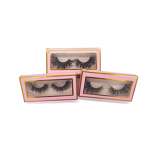 YUNHUA Real Mink Lashes 3D Mink Eyelashes Fluffy Long Dramatic Lash 100% Handmade Mix 3 Pairs
