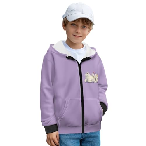 Girls and Toddlers' Zip-Up Hoodie Soft Sweatshirt with Pockets Warm Fall Winter Clothes