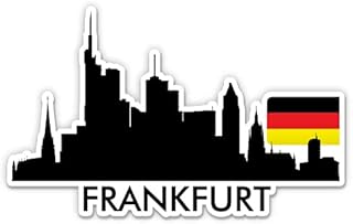Squiddy Frankfurt Germany City Skyline - Vinyl Sticker Decal for Phone, Laptop, Water Bottle (4" Wide)
