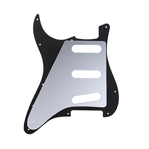 Musiclily Pro 11 trous SSS Strat Pickguard 62 Vintage Style pour American Stratocaster 62, 3 Plis Noir - Les Beatles, Paul McCartney, John Lennon, RIngo Starr, George Harrison Musiclily Pro 11 trous SSS Strat Pickguard 62 Vintage Style pour American Stratocaster 62, 3 Plis Noir – Image 3