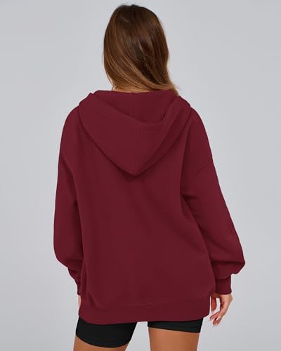 BTFBM Women's Oversized Hoodies Casual Fleece Long Sleeve V Neck Sweatshirts 2025 Trendy Fall Outfits Winter Clothes
