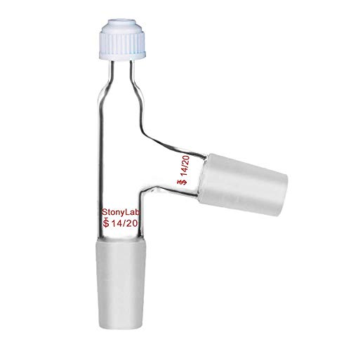 StonyLab 3 Way Distilling Thermometer Adapter with 14/20 Joints and Screw Cap for Distillation Apparatus
