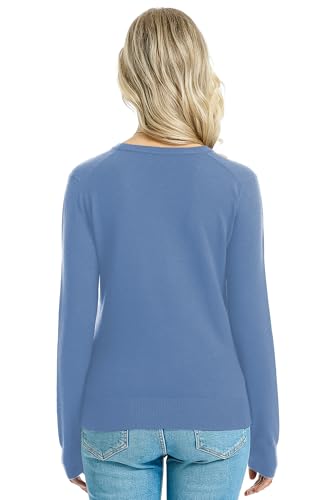 Image of QUALFORT Women's Sweaters Long Sleeve Soft Lightweight Basic Knitted Pullover Sweater