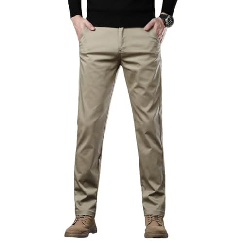 Pantalon en coton élastique homme taille moyenne pour travail et loisirs