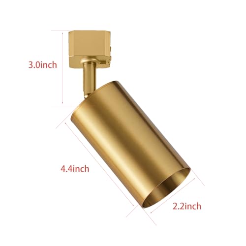 VANoopee GU10 Track Lighting Heads H Type Gold LED Track Light Heads Compatible with Halo Style System, MR16 GU10 Base Adapter Ceiling Spot Light Fixture Direction Adjustable, Pack of 4, No Bulbs