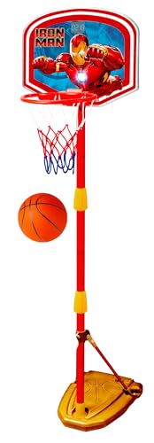 Panier de basket lumineux et sonore Iron Man, hauteur évolutive jusqu'à 160 cm
