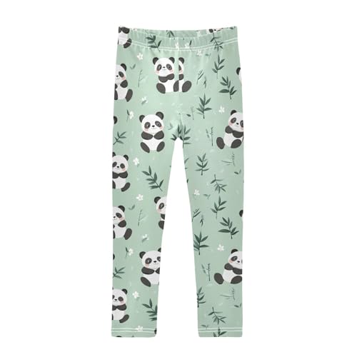 Wusikd Cute Panda Girls' Leggings Toddler Doodles Kids Yoga Pants Dance Active Tights 4T