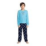 Messi Boys' Lifestyle Long Sleeve 2-piece Set, Loose-fit Top & Sweatpants, Air Blue, 8-10