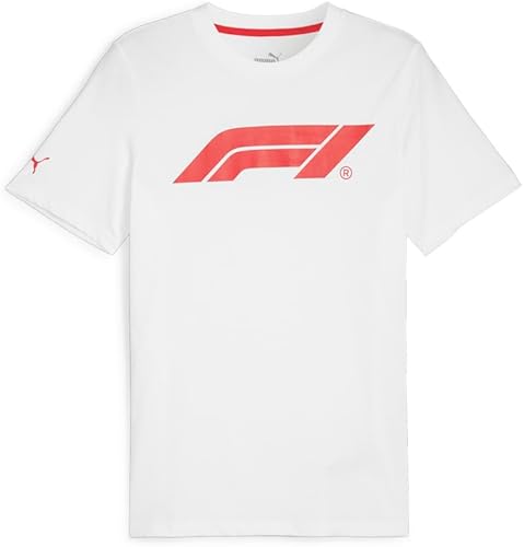 PUMA Mens F1 Essentials Logo Crew Neck Short Sleeve Casual Tops Casual - White -
