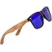 WOODIES Zebra Wood Sunglasses with Blue Mirror Polarized Lens