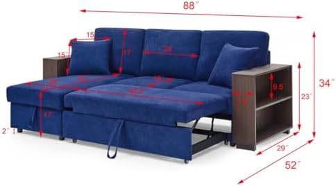 DECO IN PARIS Canapé D'angle Convertible Coffre De Rangement En Tissu