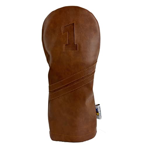 Sunfish Brown Leather Driver Golf Headcover - Driver Headcover by Sunfish