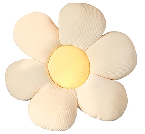Niedliches Blumenkissen Plüsch Bodenkissen Cartoon Dicker Plüsch Bürostuhl sitzend Tatami Blumenkissen Kissen einfache Raumdekoration (40cm, White) Cover