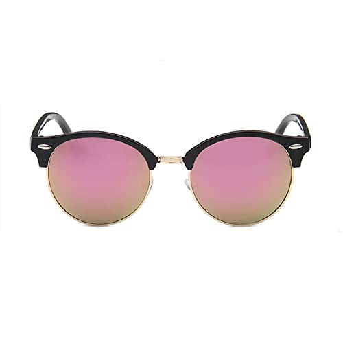 Image of AUGEN By Visions India Retro Vintage Round Abstract Unisex Sunglasses UV400 Protected Medium Size (Pink, 122)
