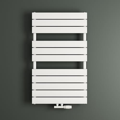 Mai & Mai Badheizkörper Handtuchheizkörper Handtuchhalter Heizkörper bad flach 100x60cm in Weiß Seitenanschluss & Mittelanschluss Paneelheizkörper Horizontal Handtuchwärmer Badheizung