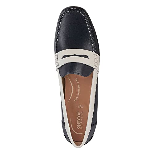 Image of Geox Women's D ANNYTAH MOC Moccasin, DK Jeans /White, 4 UK