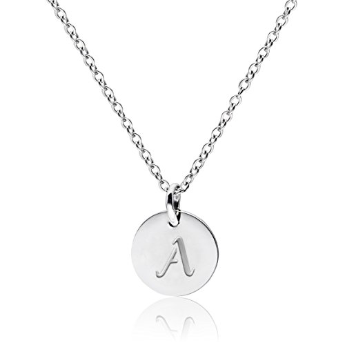 THREE KEYS JEWELRY Stainless Steel Silver Tone Initial Alphabet 0.4