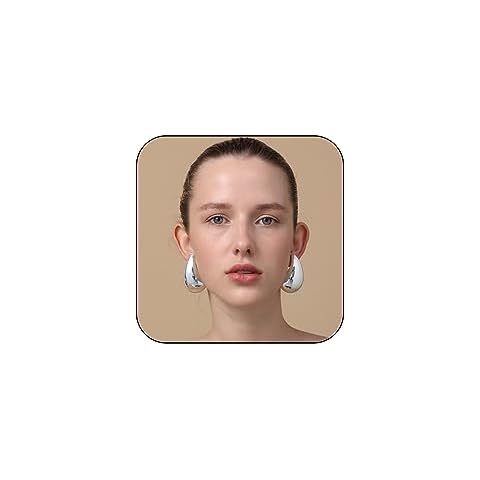 Vuleto Silver Earrings Dupe Large Big Chunky Gold Hoop Earrings for Women Teardrop Lightweight Water Drop Statement Designer Earrings Trendy Jewelry Silver Cover