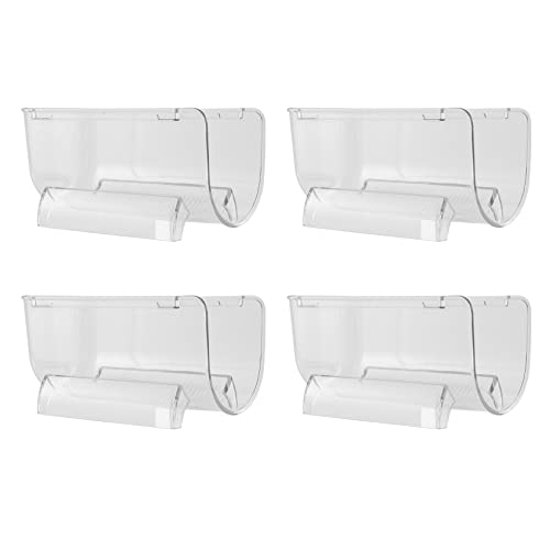 Staccatory 4 soportes de vino para refrigerador, organizador de agua de plástico transparente apilable para almacenamiento de agua