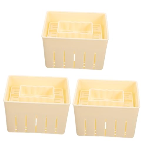 DECHOUS 3pcs Homemade Tofu Press Mold Box Soybean Curd Maker Food-grade Kitchen Tool for Easy Tofu Cheese Making Smooth Compact
