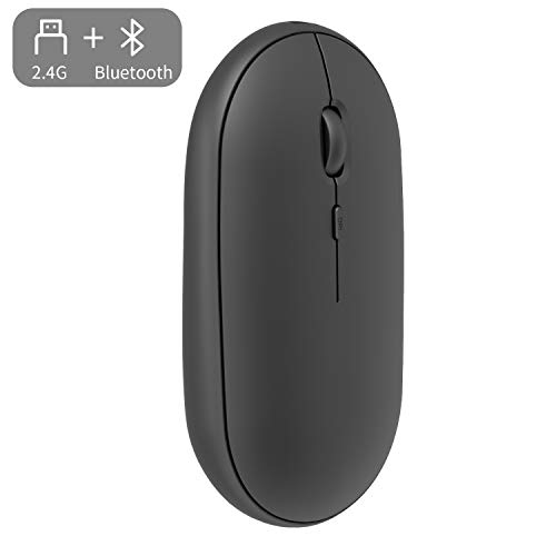 Bluetooth Mouse,Slim Rechargeable Dual Mode(Bluetooth 4.0 + USB) 2.4GHz Wireless Bluetooth Mouse,3 Adjustable