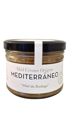 Miel crema Mediterráneo Bodega. Miel pura de abeja. Miel cruda de Bodega en envase de 450grs. Miel de origen España. Producto natural con múltiples beneficios para la salud. Miel Gourmet. Miel pura.